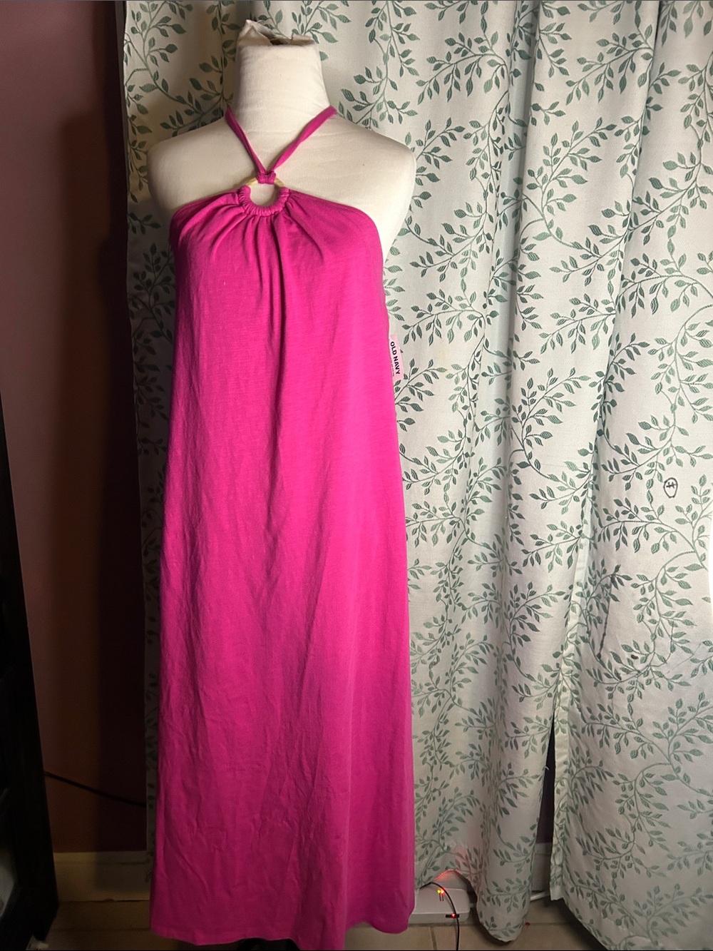 Old Navy Hot Pink Halter Maxi Dress